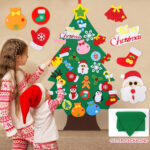 Árvore de Natal de Feltro Infantil com 34 Enfeites para Montar
