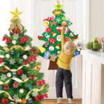 Árvore de Natal de Feltro Infantil com 34 Enfeites para Montar