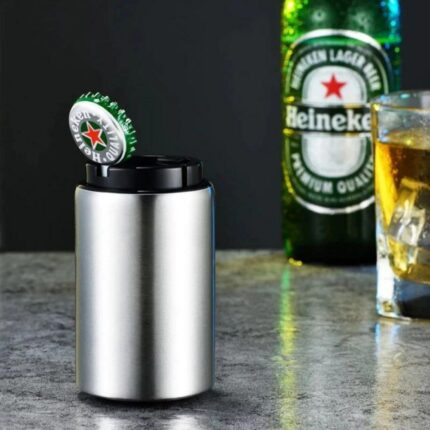 Abridor de Garrafa Automático de Pressão Magnético em Aço Inox