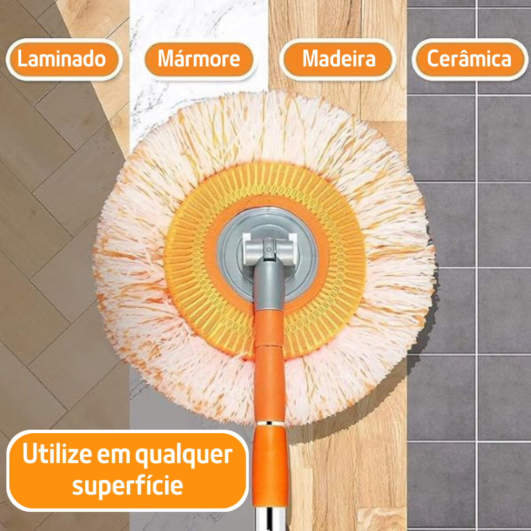 Esfregão Mop Giratório 360° com Cabo Ajustável Extensor