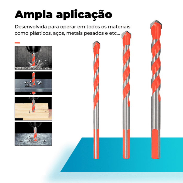 Kit de Brocas Multimaterial com Ponta de Tungstênio 7 Peças