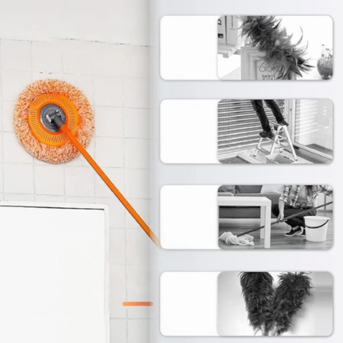 Esfregão Mop Giratório 360° com Cabo Ajustável Extensor