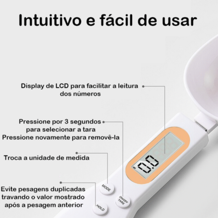 Colher com Balança Digital de Alta Precisão