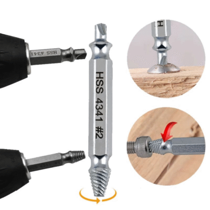 Kit Extrator de Parafusos Danificados com 5 Peças e Estojo