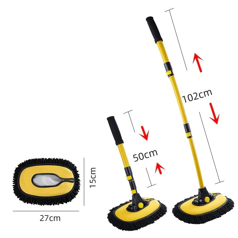 Escova de Lavagem para Carros com Cabo Extensor e Pano de Microfibra