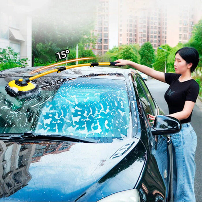 Escova de Lavagem para Carros com Cabo Extensor e Pano de Microfibra