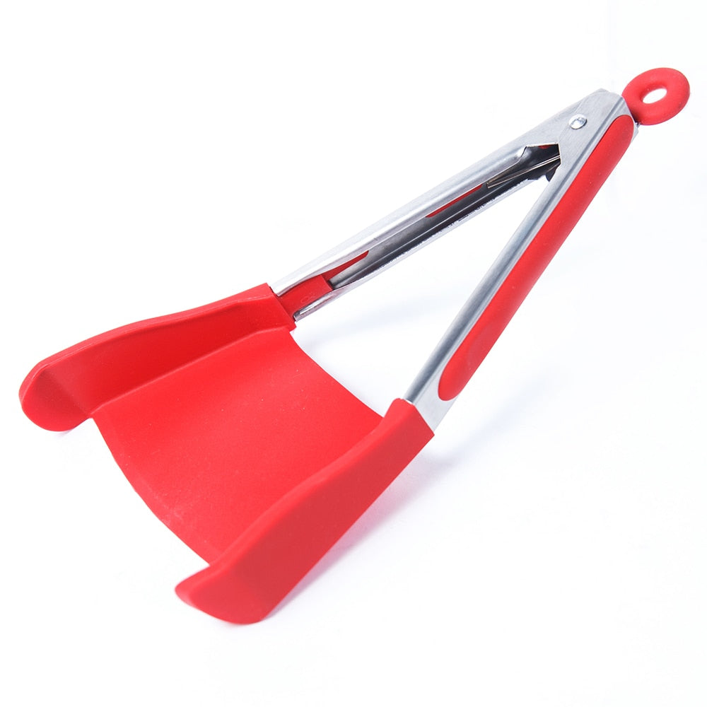 Espátula Pinça de Silicone 2 em 1 para Cozinha