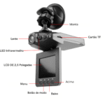 Câmera de Segurança Veicular HD 1080p com Visão Noturna