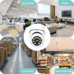 Câmera de Segurança 360° Wi-Fi com Encaixe de Lâmpada Visão Noturna