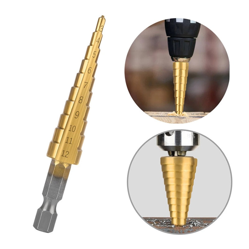Kit de Brocas Escalonadas com Revestimento de Titânio