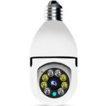 Câmera de Segurança 360° Wi-Fi com Encaixe de Lâmpada Visão Noturna