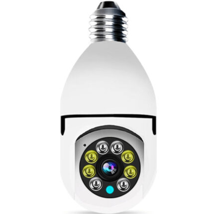 Câmera de Segurança 360° Wi-Fi com Encaixe de Lâmpada Visão Noturna