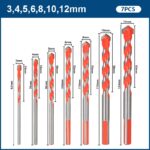 Kit de Brocas Multimaterial com Ponta de Tungstênio 7 Peças