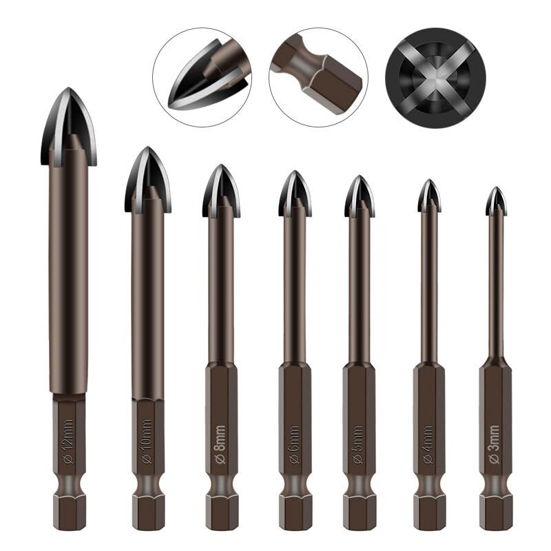 Kit de Brocas Multimaterial com Ponta de Tungstênio 7 Peças