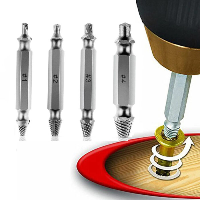 Kit Extrator de Parafusos Danificados com 5 Peças e Estojo