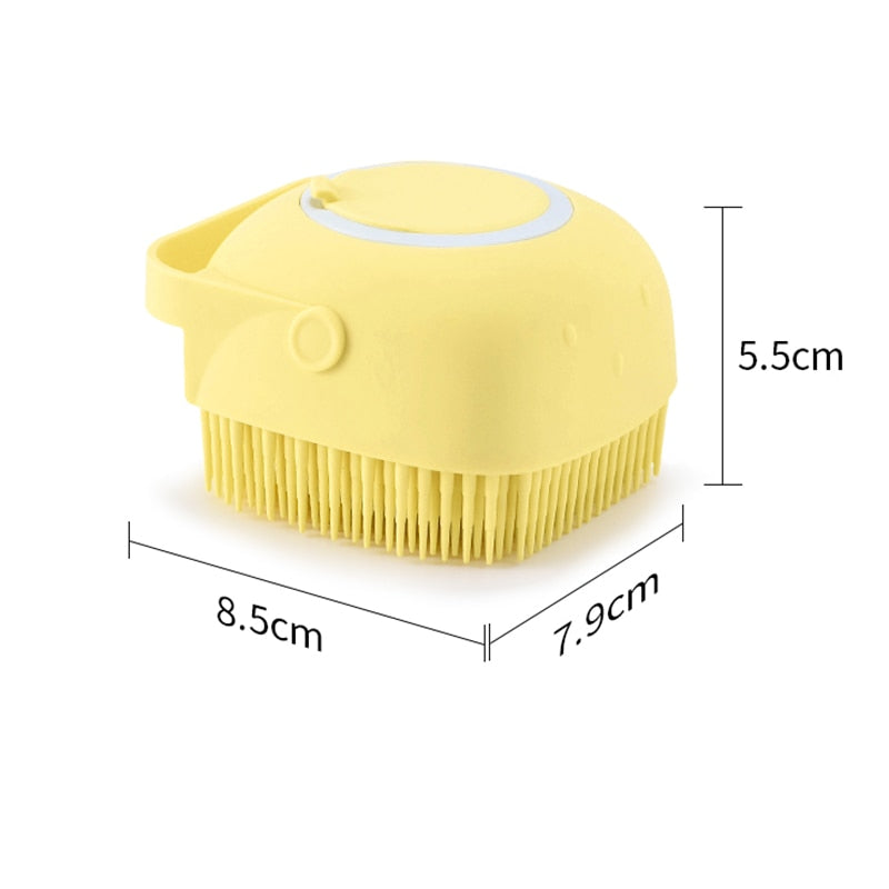Escova de Banho para Pets com Dispenser de Shampoo Massageadora