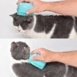 Escova de Banho para Pets com Dispenser de Shampoo Massageadora