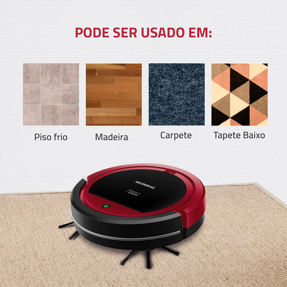 Robô Aspirador de Pó 3 em 1 Mondial Smart Clean RB-07