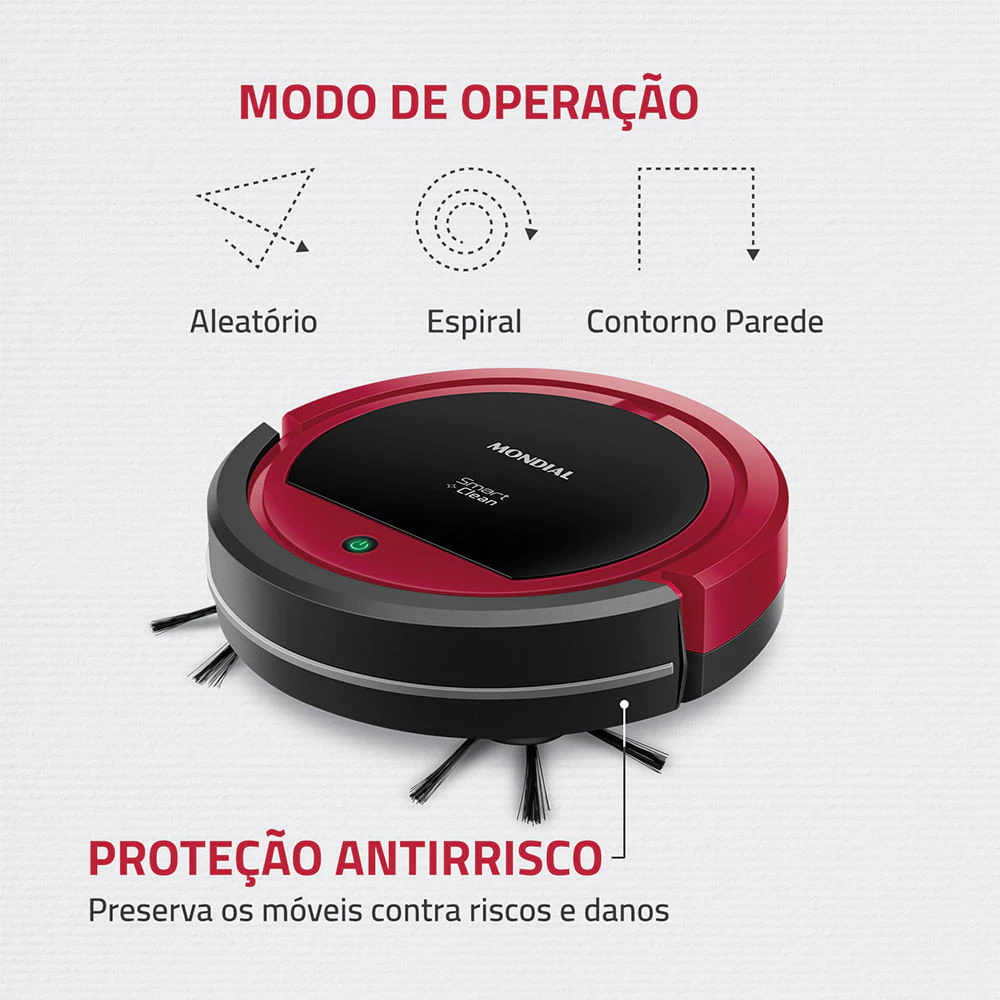 Robô Aspirador de Pó 3 em 1 Mondial Smart Clean RB-07