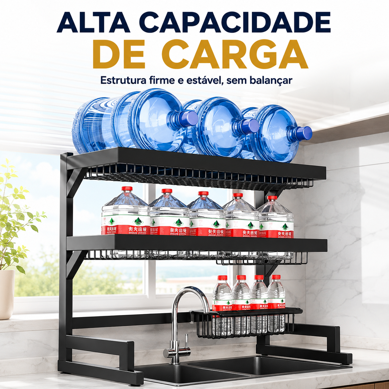 Cozinha Suspensa Modular Autossustentável Escorredor Premium