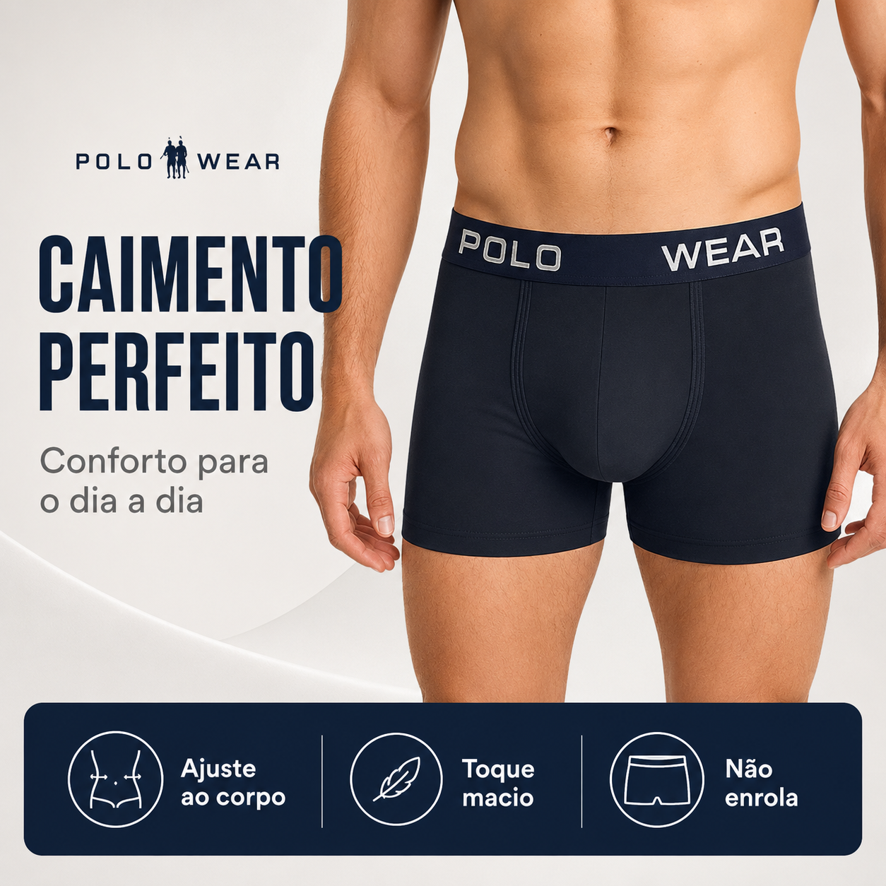 Kit Cueca Boxer Polo Wear Microfibra Sem Costura