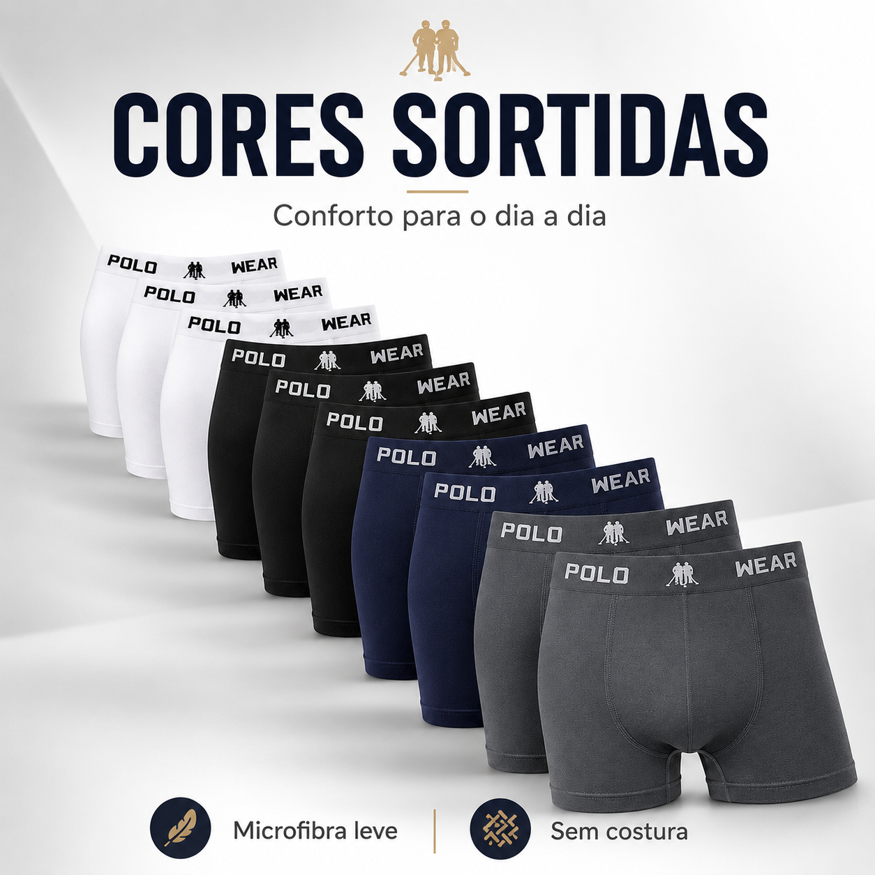 Kit Cueca Boxer Polo Wear Microfibra Sem Costura